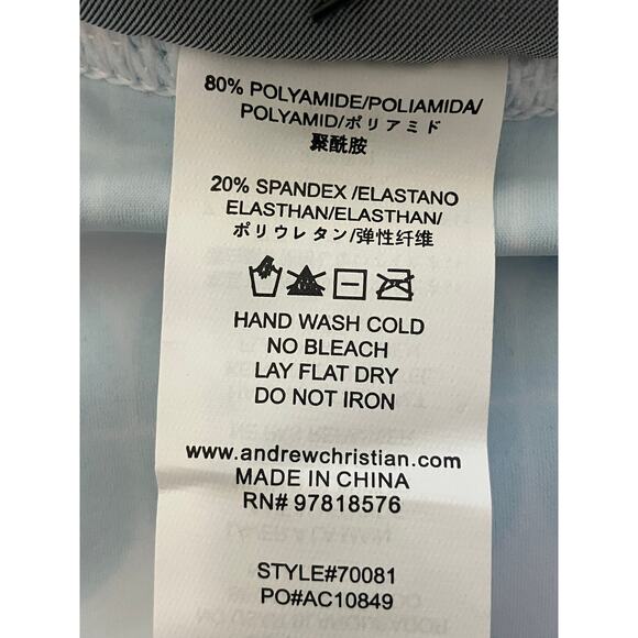 Andrew Christian Viceroy Bikini Aqua White XL Extra Large - Picture 10 of 12